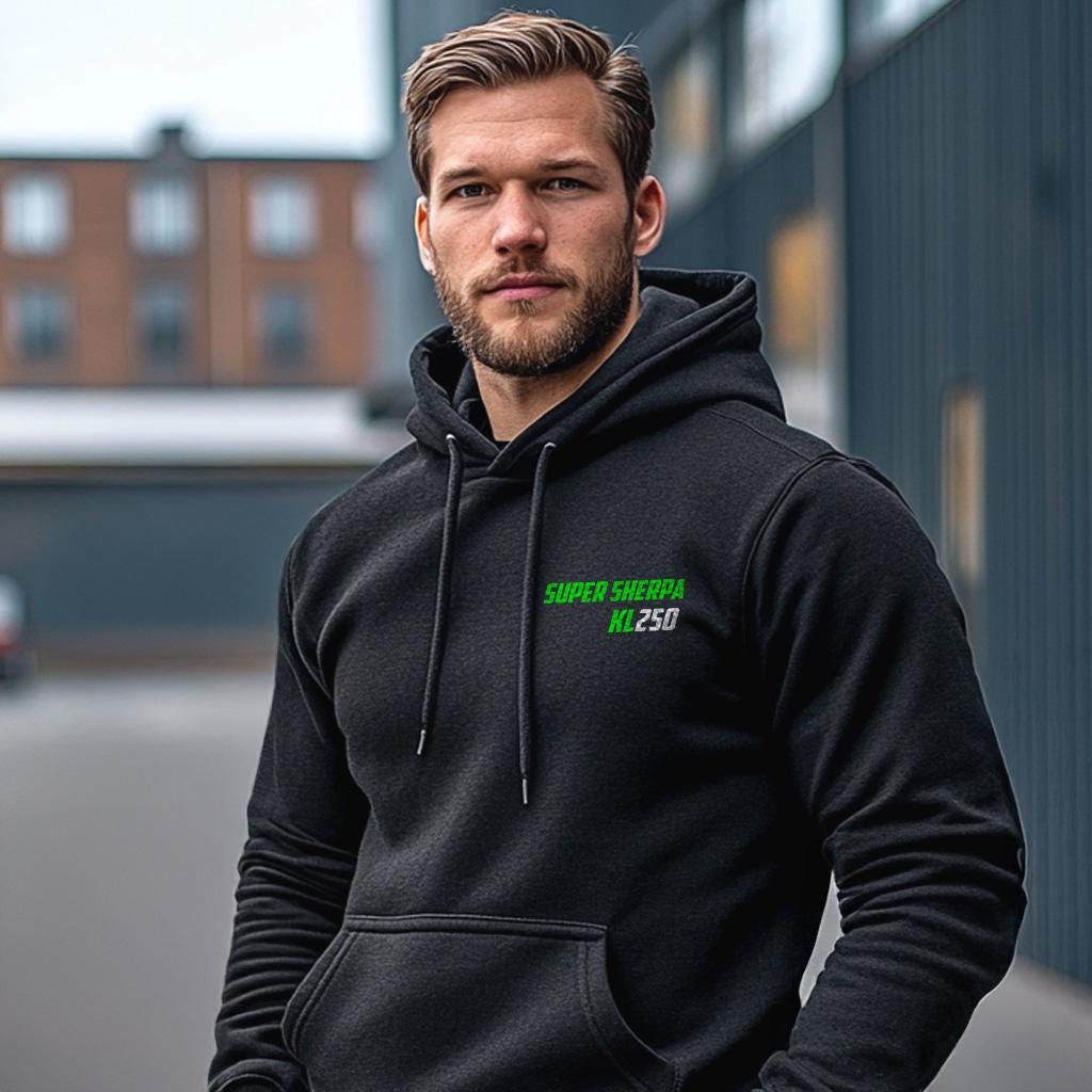 Kawasaki KL250 Super Sherpa Inspired Hoodie - Motorcycle Sweatshirt for Riders