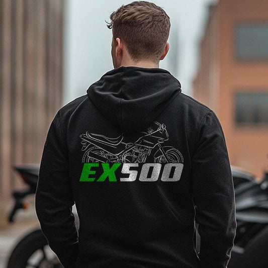 Kawasaki EX500 Inspired Hoodie - Motorcycle Sweatshirt for Riders