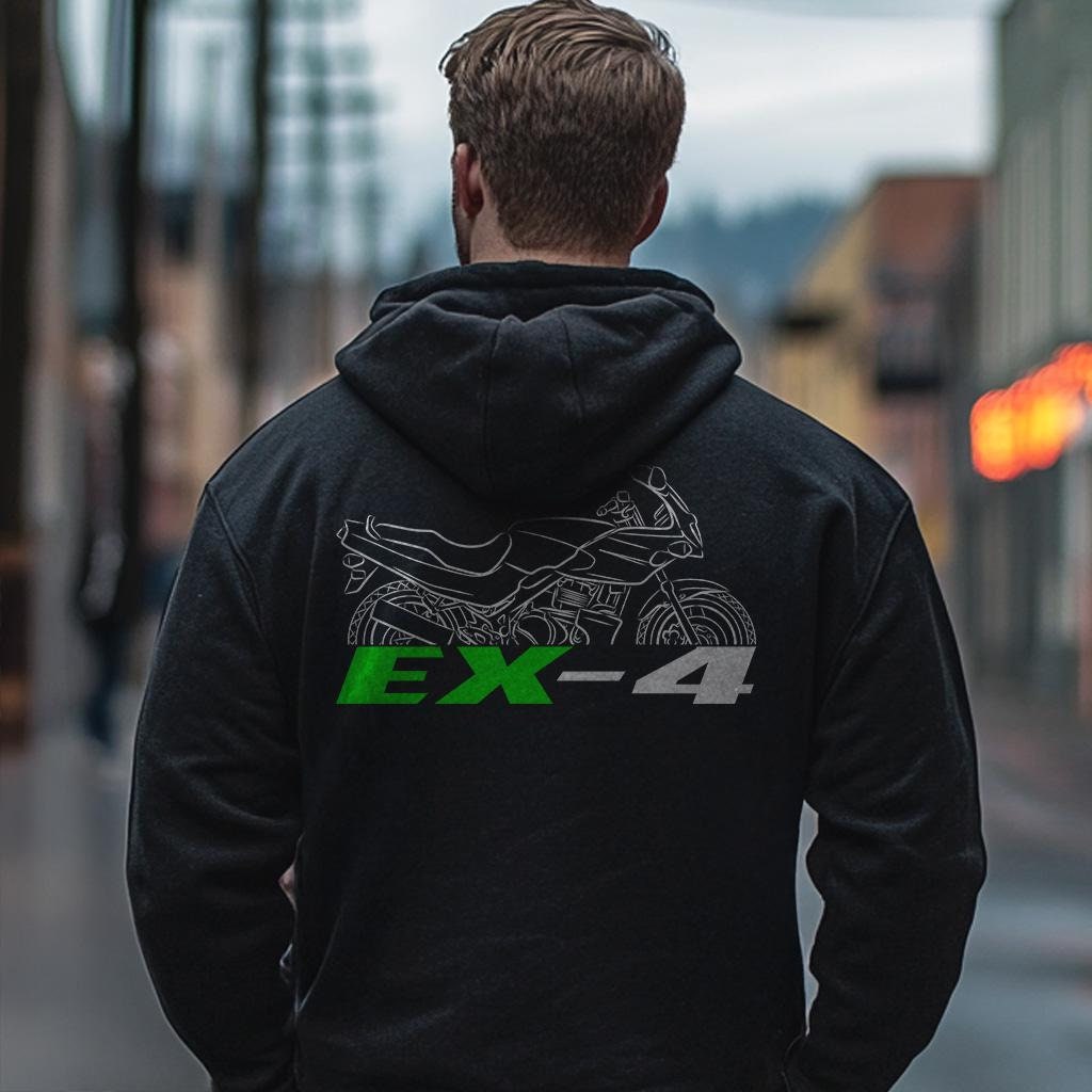 Kawasaki EX-4 Inspired Hoodie - Motorcycle Sweatshirt for Riders