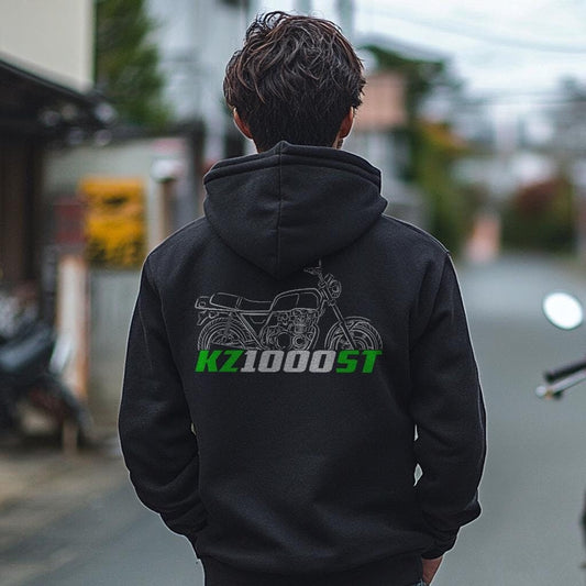 Kawasaki Z1000ST & KZ1000ST Inspired Hoodie - Motorcycle Sweatshirt for Riders