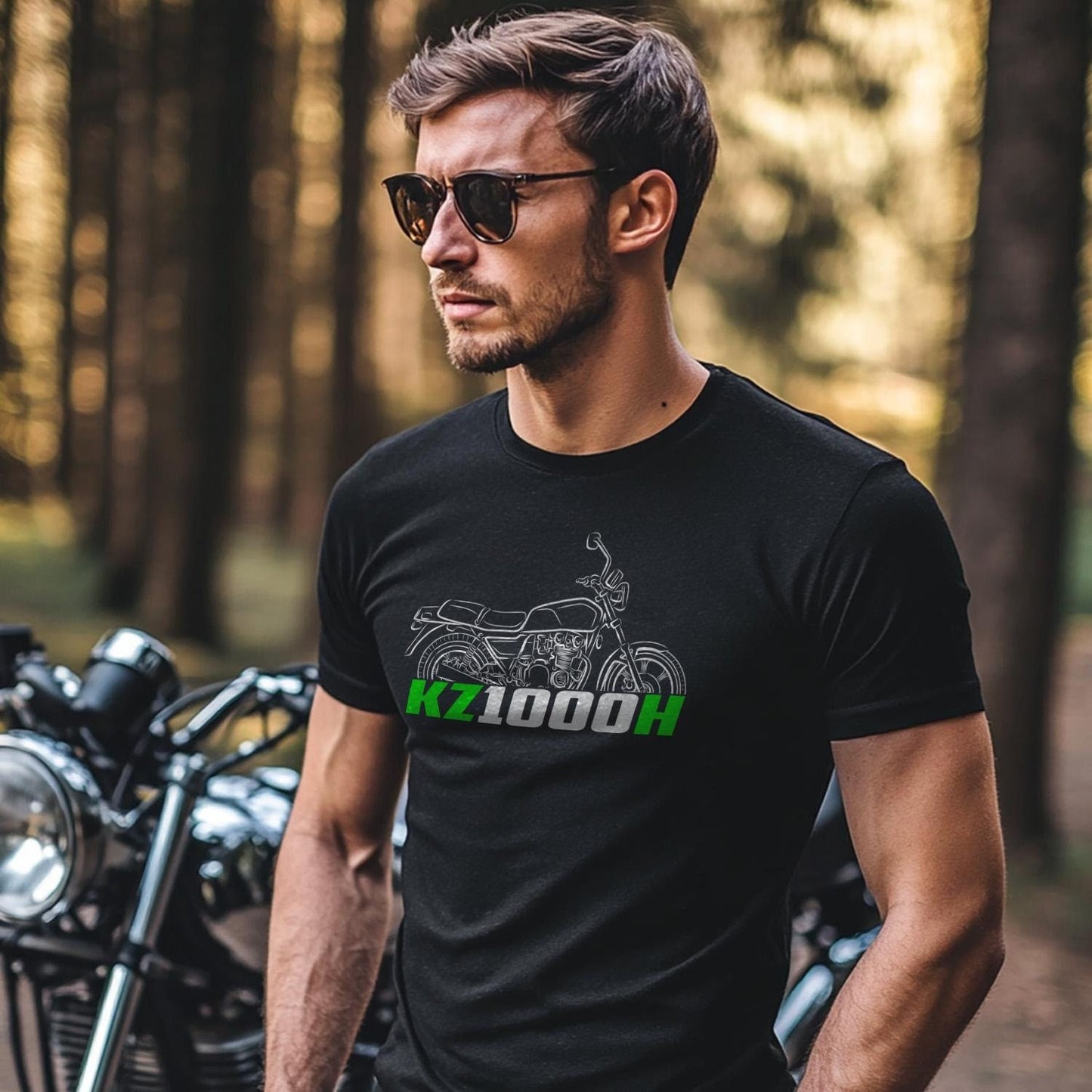 Kawasaki Z1000H & KZ1000H 1980 Inspired T-Shirt - Motorcycle Tee Shirt for Riders