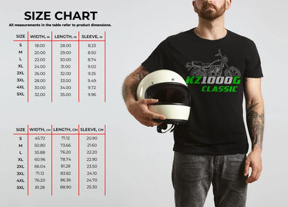 Kawasaki Z1000 & KZ1000G Classic 1980 Inspired T-Shirt - Motorcycle Tee Shirt for Riders