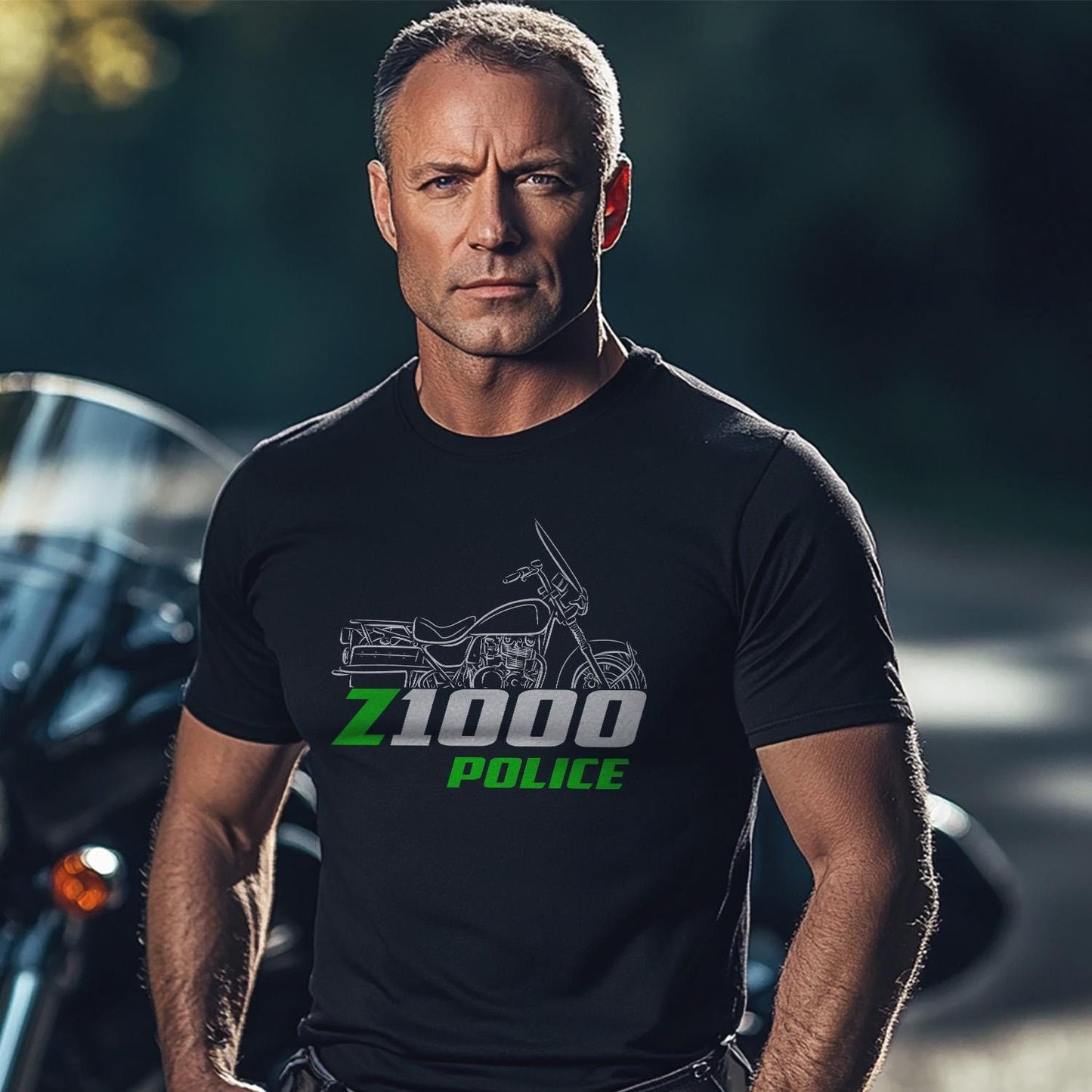 Kawasaki Z1000 & KZ1000 Police Inspired T-Shirt - Motorcycle Tee Shirt for Riders