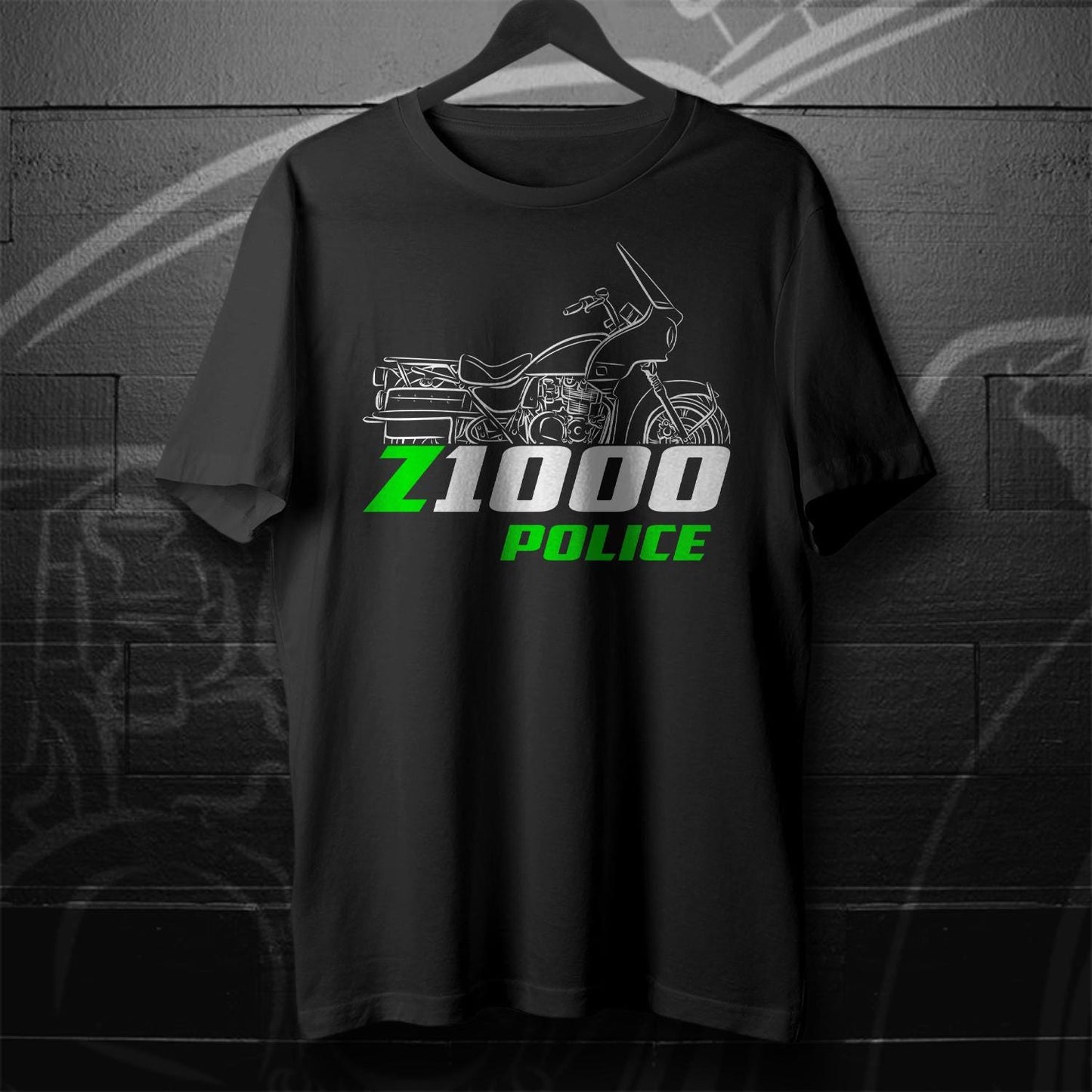 Kawasaki Z1000 & KZ1000 Police Inspired T-Shirt - Motorcycle Tee Shirt for Riders