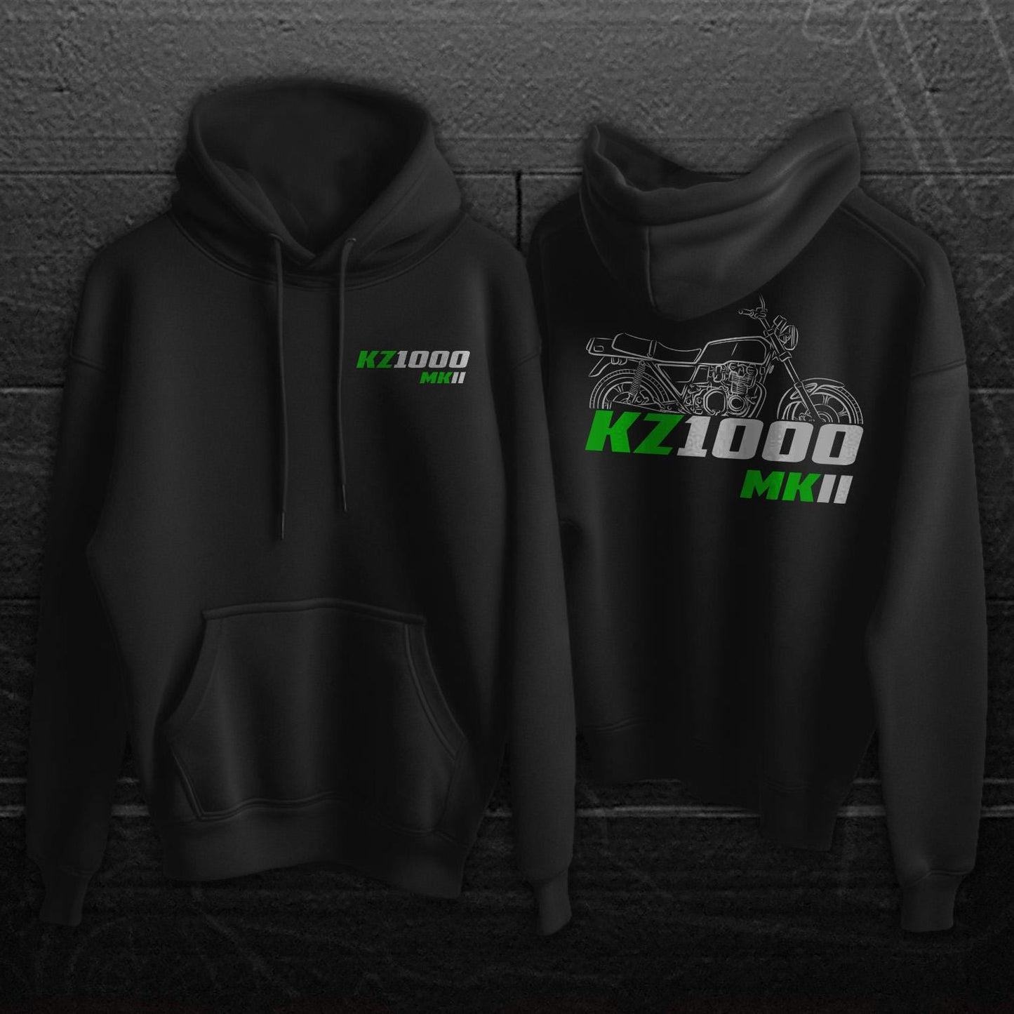 Kawasaki Z1000 & KZ1000 MKII Inspired Hoodie - Motorcycle Sweatshirt for Riders
