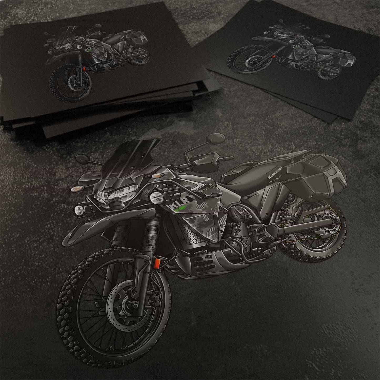 Kawasaki KLR 650 2022-24 Stickers - Set of 3 Motorcycle Decals for Riders