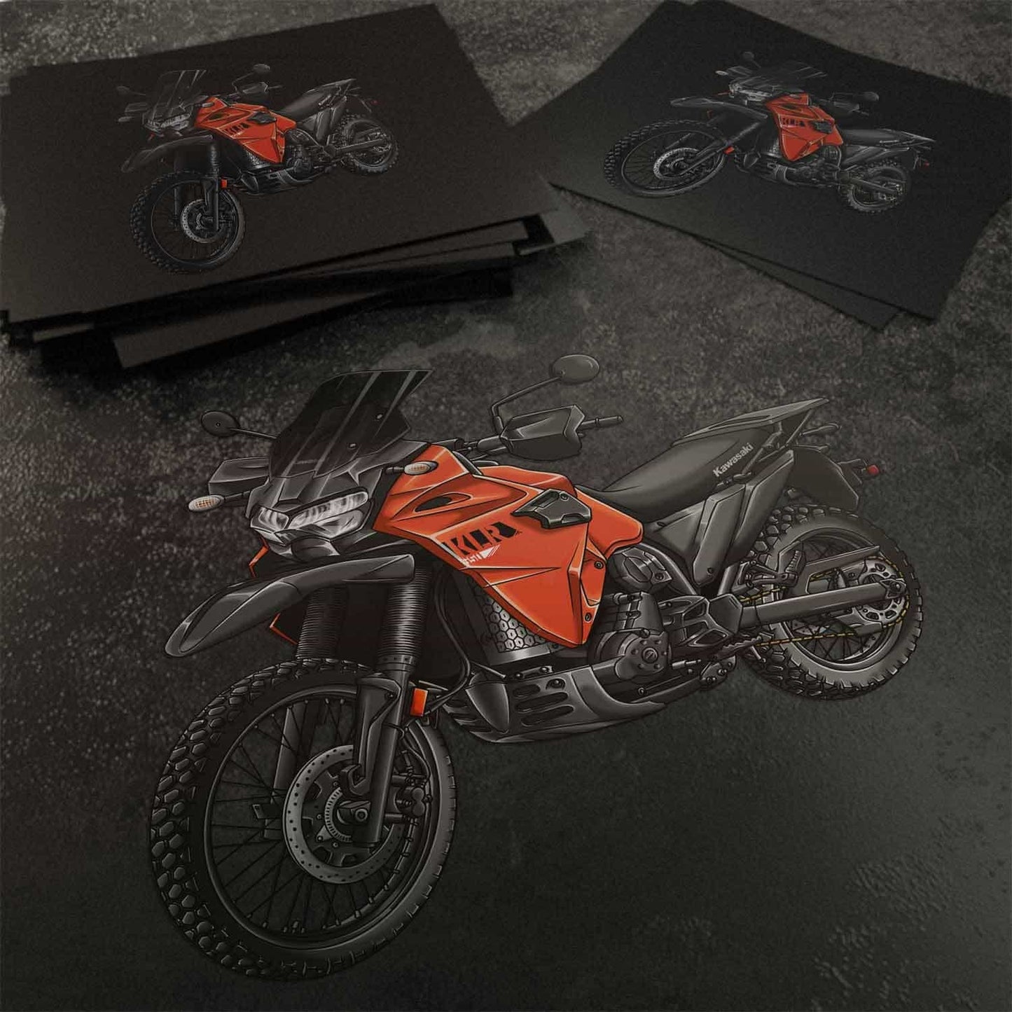 Kawasaki KLR 650 2022-24 Stickers - Set of 3 Motorcycle Decals for Riders