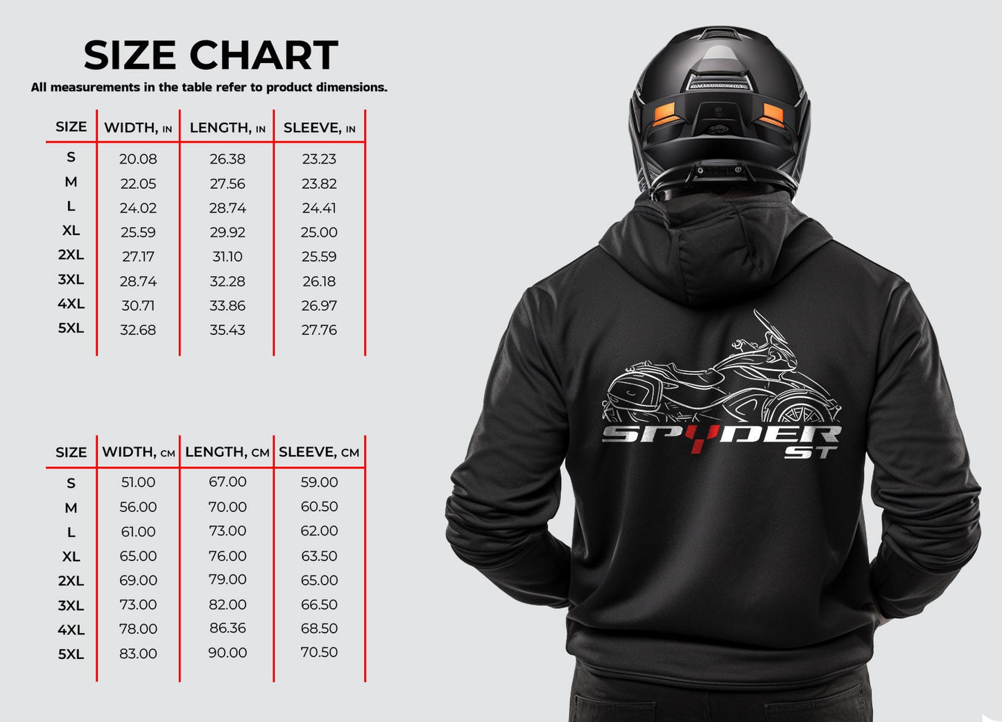Can-Am Spyder ST Hoodie - Motorcycle Sweatshirt for Riders
