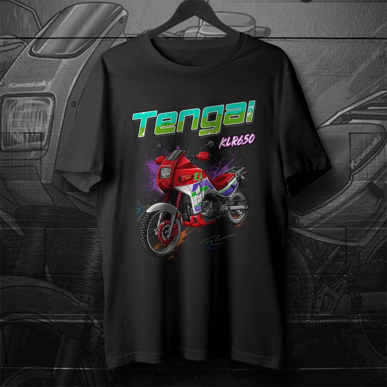 Kawasaki KLR 650 B Tengai T-Shirt - Motorcycle Tee Shirt for Riders