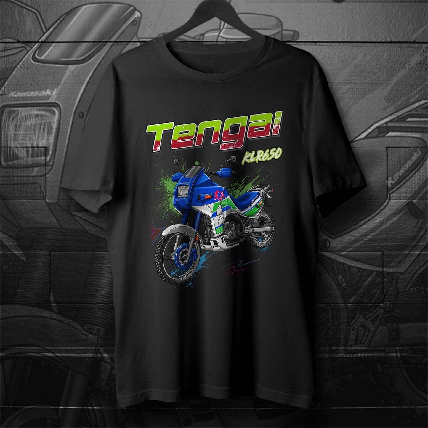 Kawasaki KLR 650 B Tengai T-Shirt - Motorcycle Tee Shirt for Riders