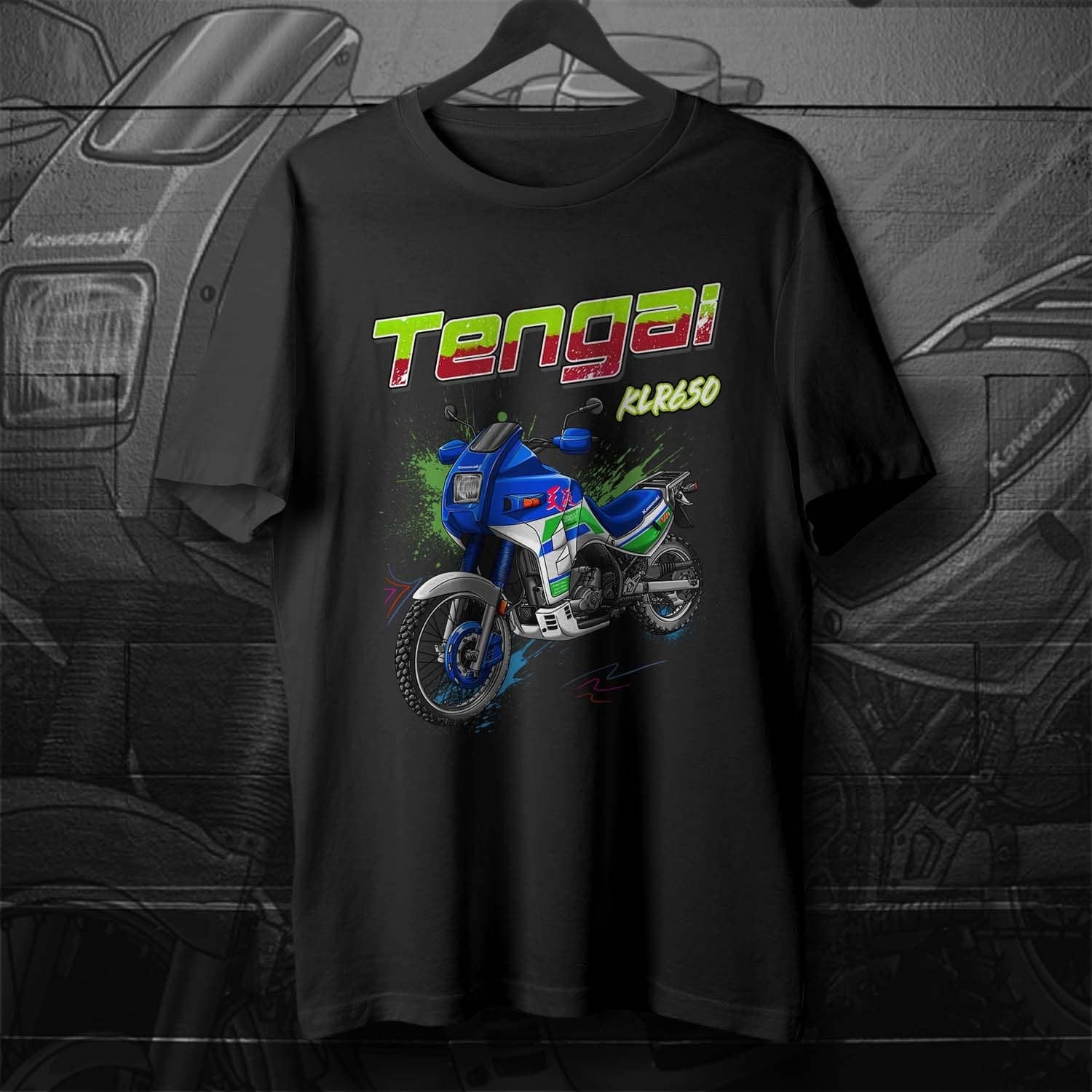 Kawasaki KLR 650 B Tengai T-Shirt - Motorcycle Tee Shirt for Riders