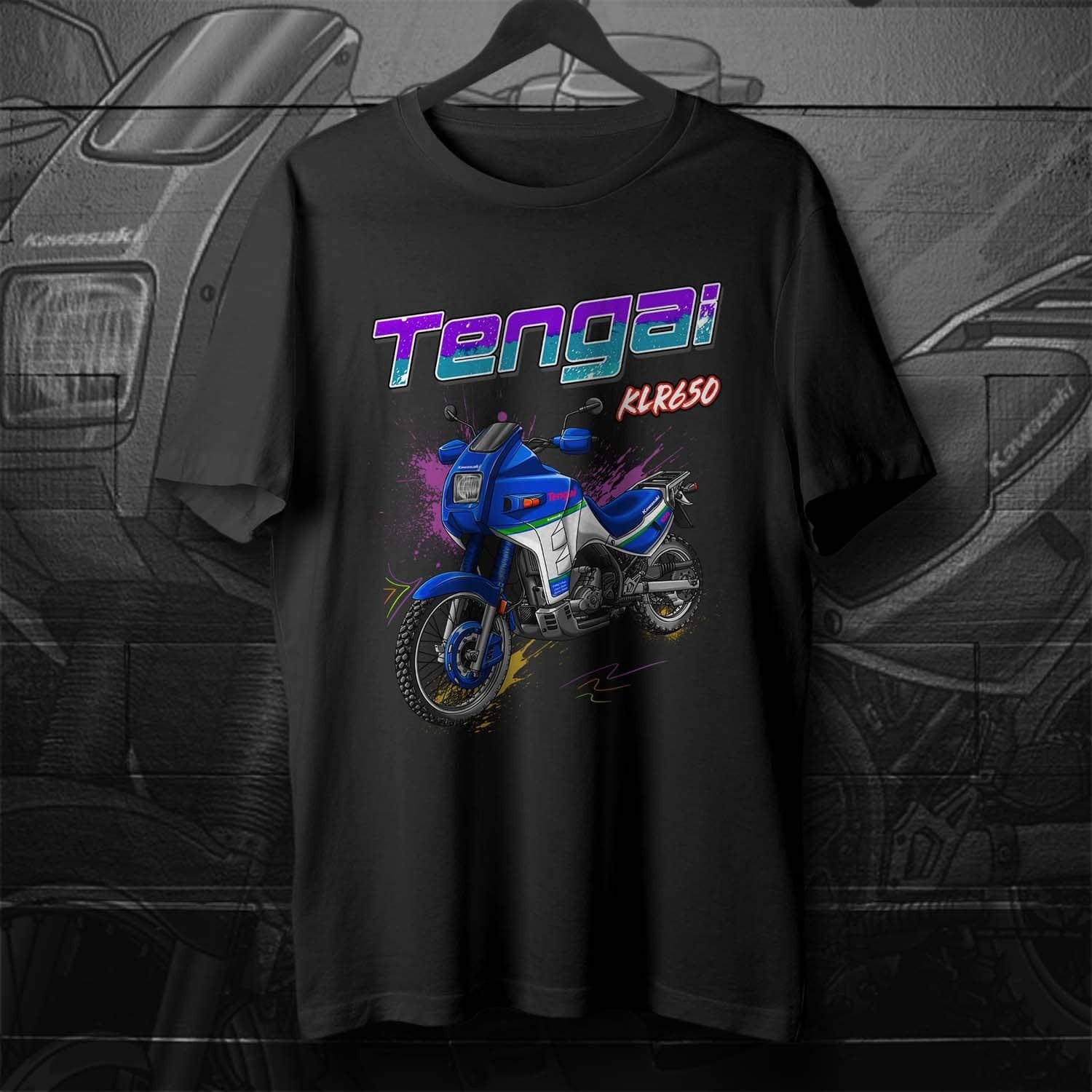 Kawasaki KLR 650 B Tengai T-Shirt - Motorcycle Tee Shirt for Riders