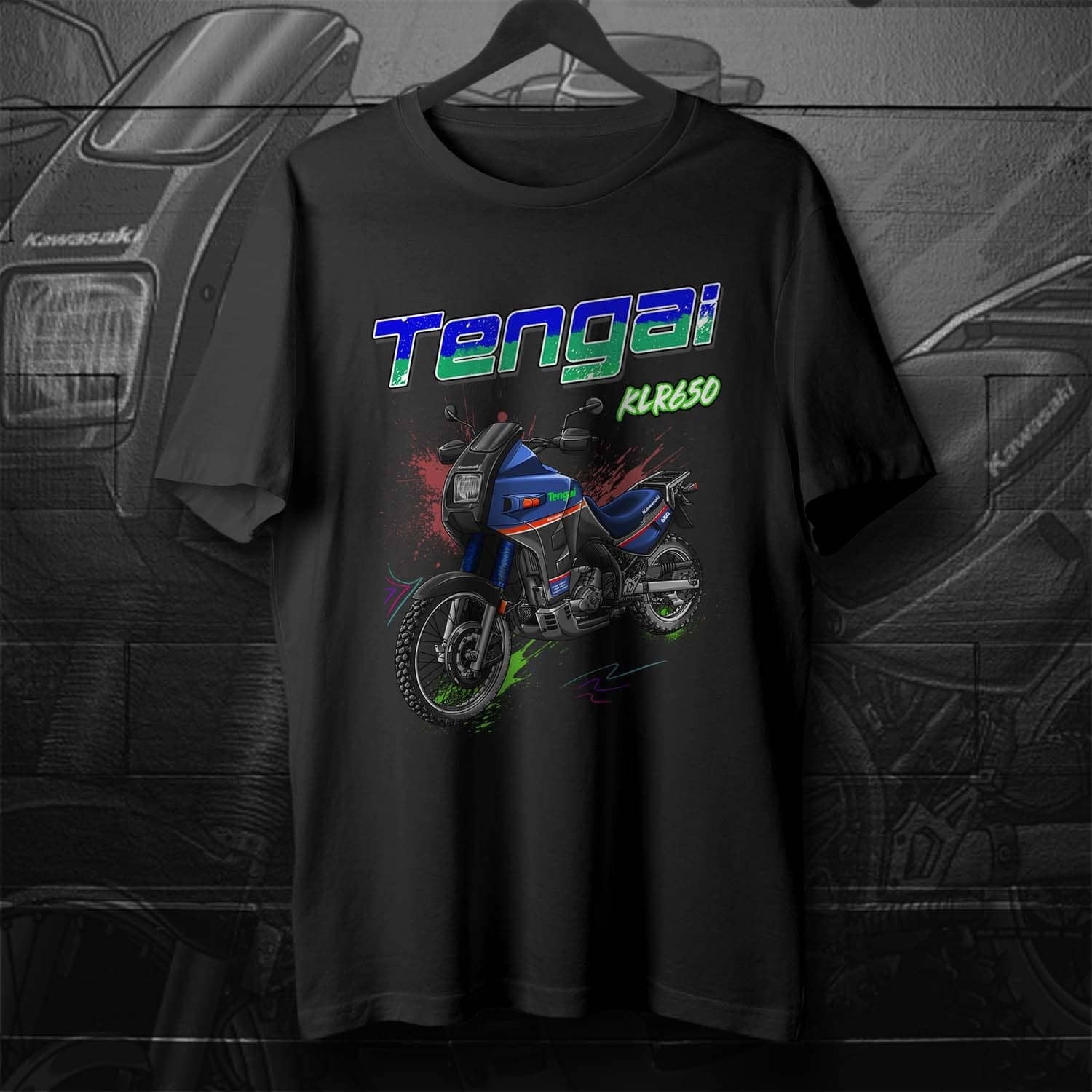 Kawasaki KLR 650 B Tengai T-Shirt - Motorcycle Tee Shirt for Riders