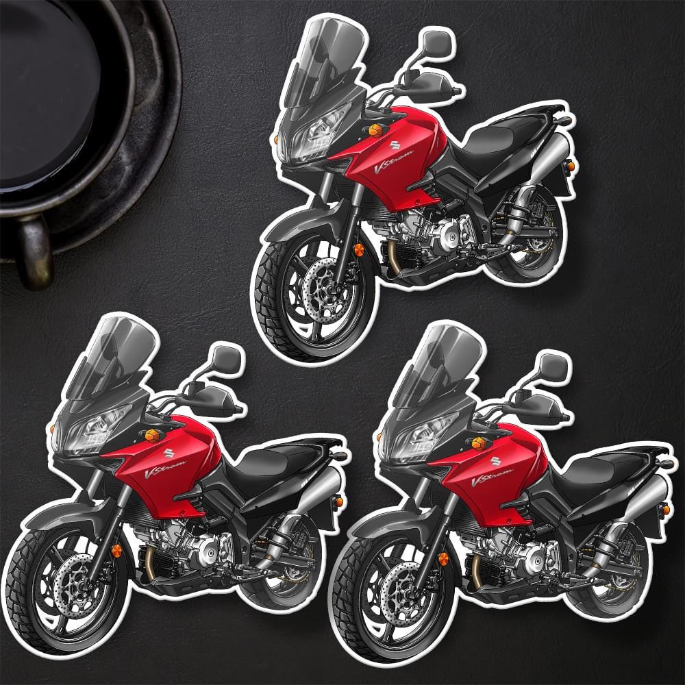 Suzuki V-Strom 1000 2007-12 Inspired Stickers - Set of 3 Biker Motorcycle Decals