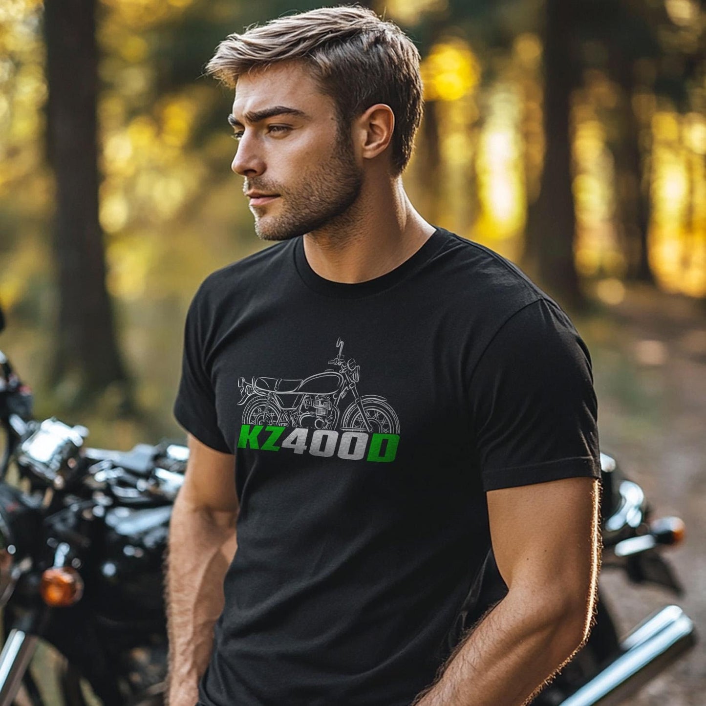 Kawasaki Z400D & KZ400D Inspired T-Shirt - Motorcycle Tee Shirt for Riders