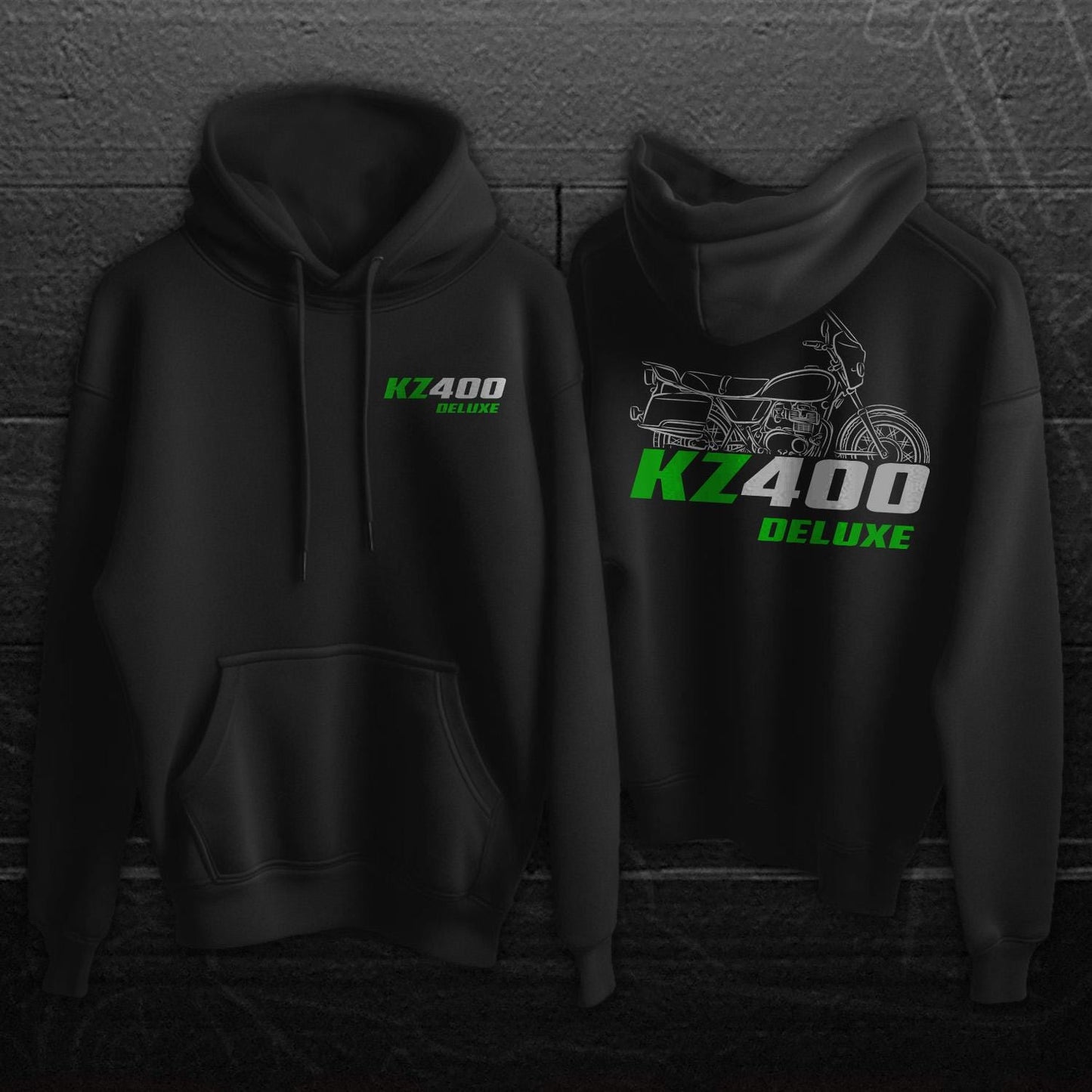 Kawasaki Z400 & KZ400 Deluxe Inspired Hoodie - Motorcycle Sweatshirt for Riders
