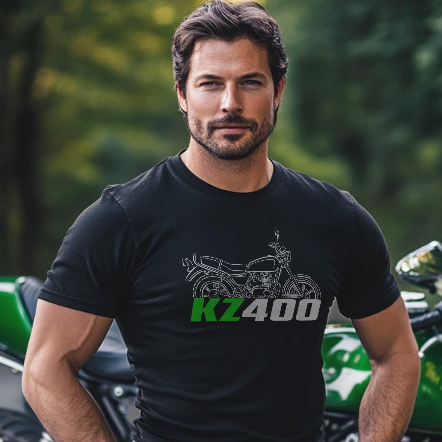 Kawasaki Z400 & KZ400 Inspired T-Shirt - Motorcycle Tee Shirt for Riders