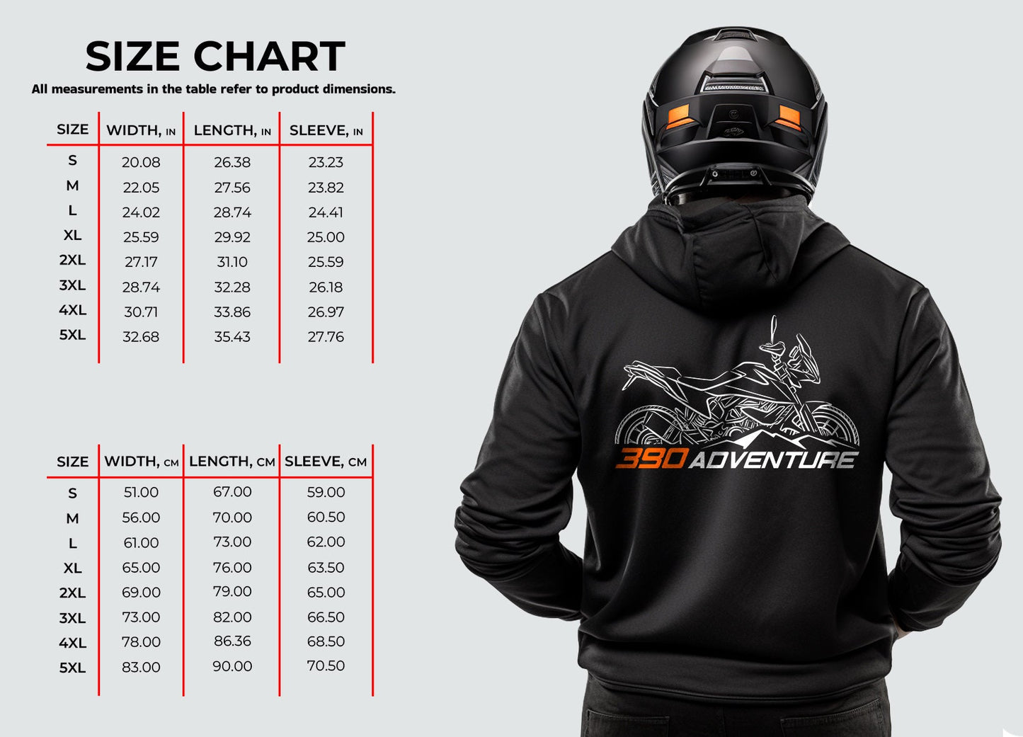 KTM 390 Adventure Hoodie - Motorcycle Sweatshirt for ADV Riders