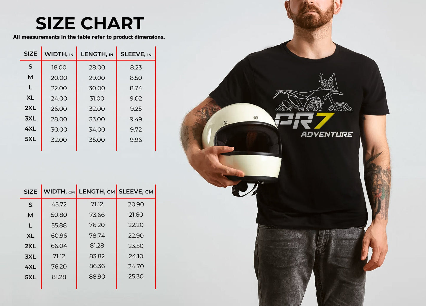 AJP PR7 Adventure 650 T-Shirt - Motorcycle Tee Shirt for ADV Riders