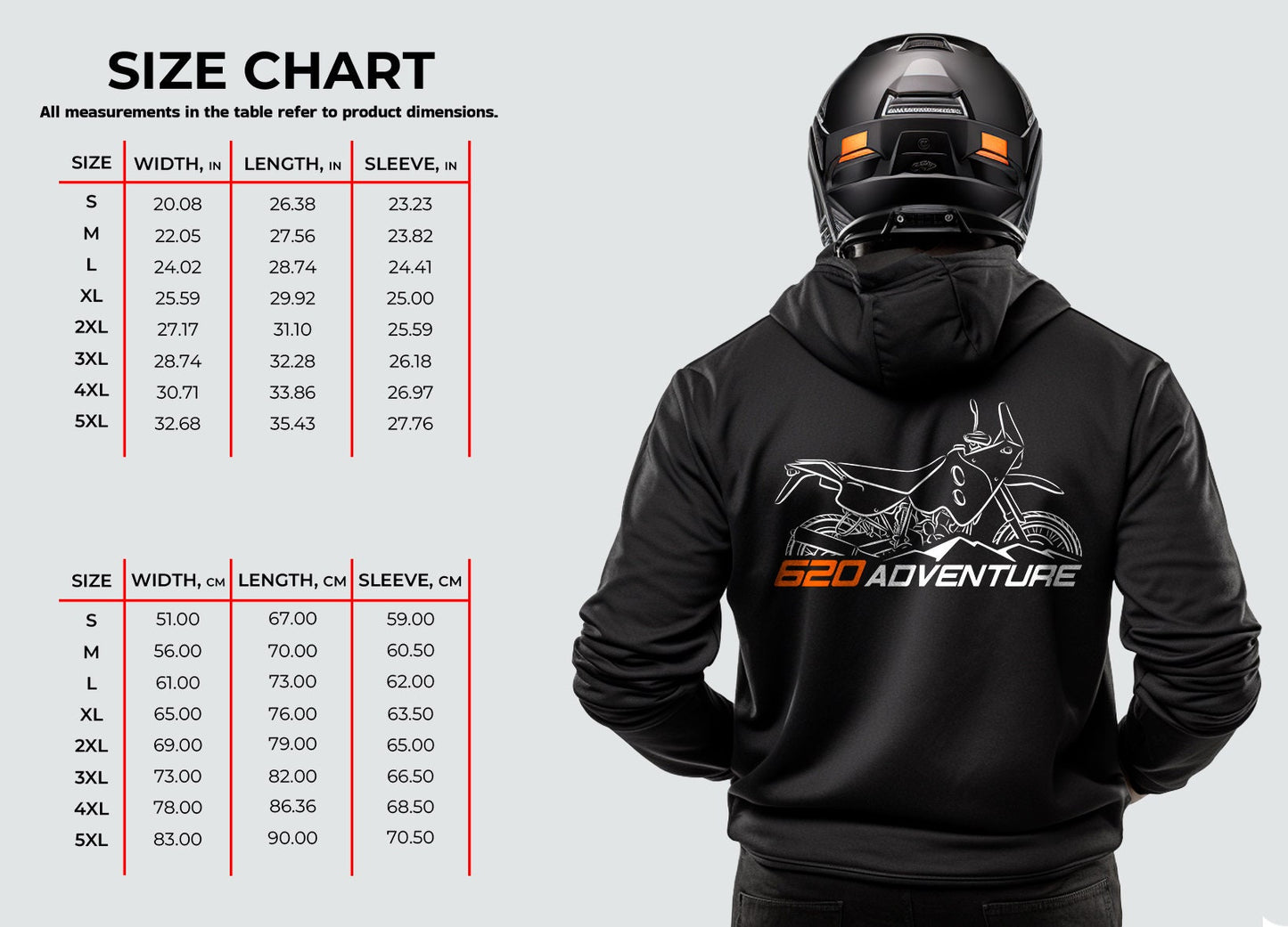 KTM 620 LC4 Adventure Hoodie - Motorcycle Sweatshirt for ADV Riders