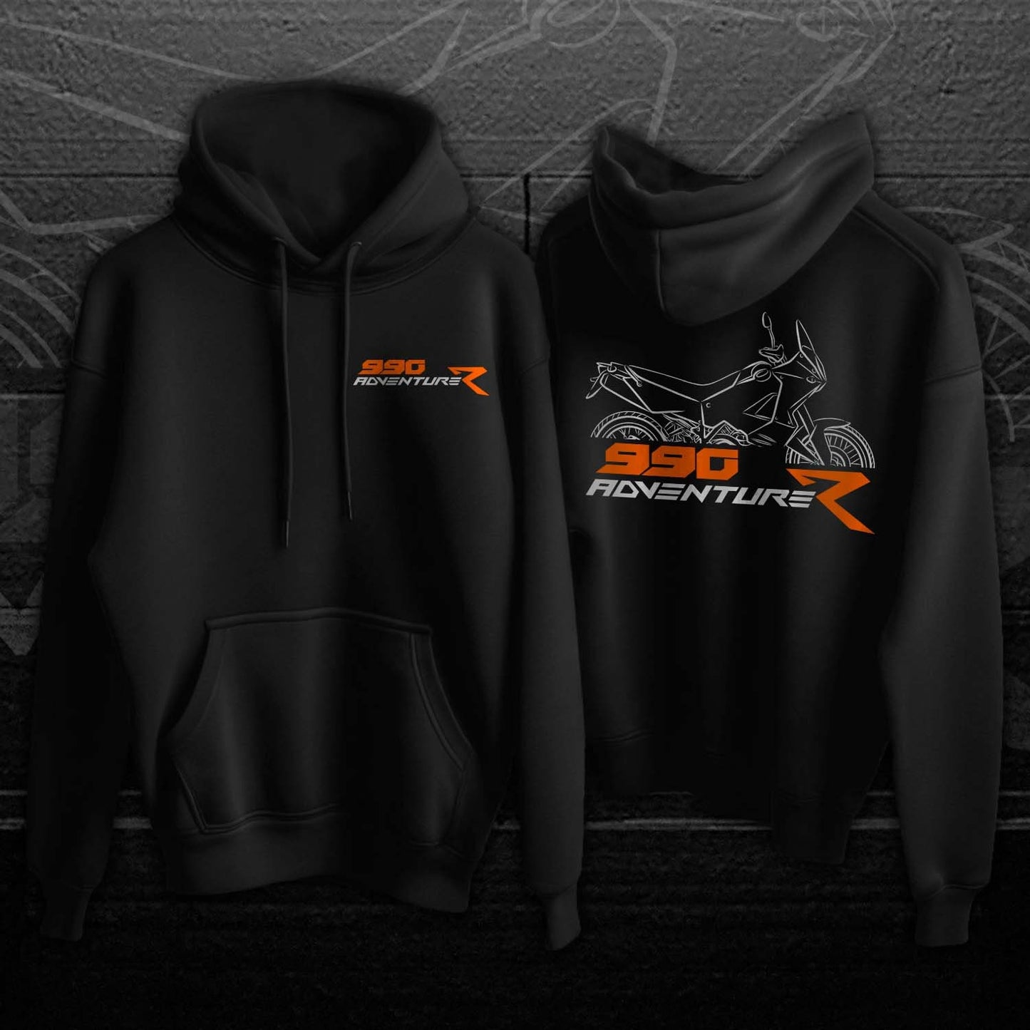 KTM 990 Adventure Hoodie - Motorcycle Sweatshirt for ADV Riders