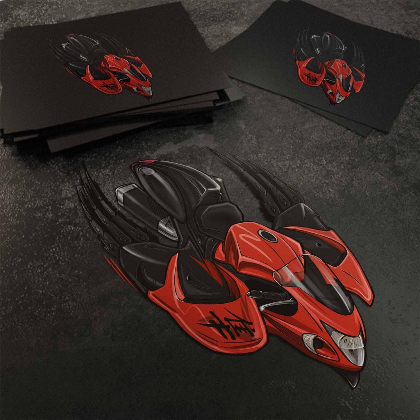 Suzuki Hayabusa 2008-09 Inspired Stickers - Set of 3 Biker Motorcycle Decals