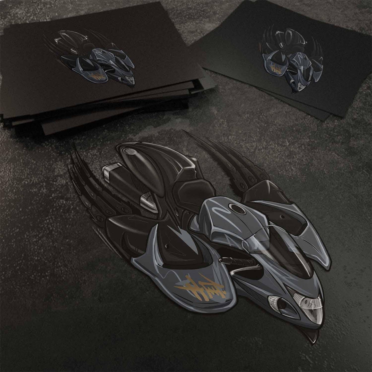 Suzuki Hayabusa 2008-09 Inspired Stickers - Set of 3 Biker Motorcycle Decals