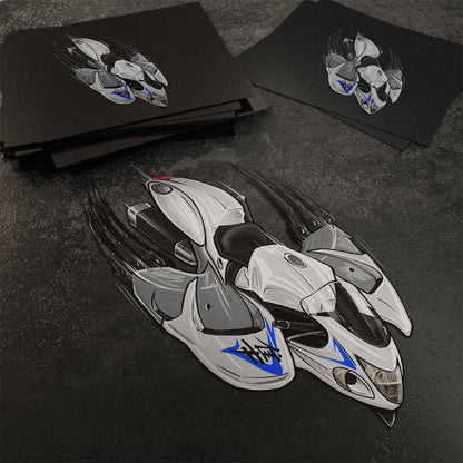 Suzuki Hayabusa 2008-09 Inspired Stickers - Set of 3 Biker Motorcycle Decals