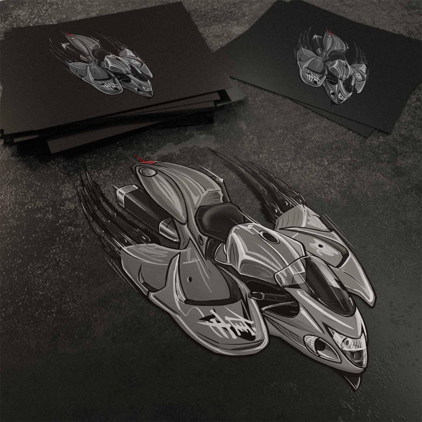 Suzuki Hayabusa 2008-09 Inspired Stickers - Set of 3 Biker Motorcycle Decals