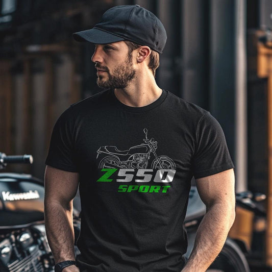 Kawasaki Z550 & KZ550 Sport Inspired T-Shirt - Motorcycle Tee Shirt for Riders