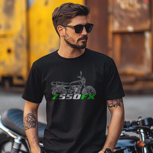 Kawasaki Z550 & KZ550 FX Inspired T-Shirt - Motorcycle Tee Shirt for Riders