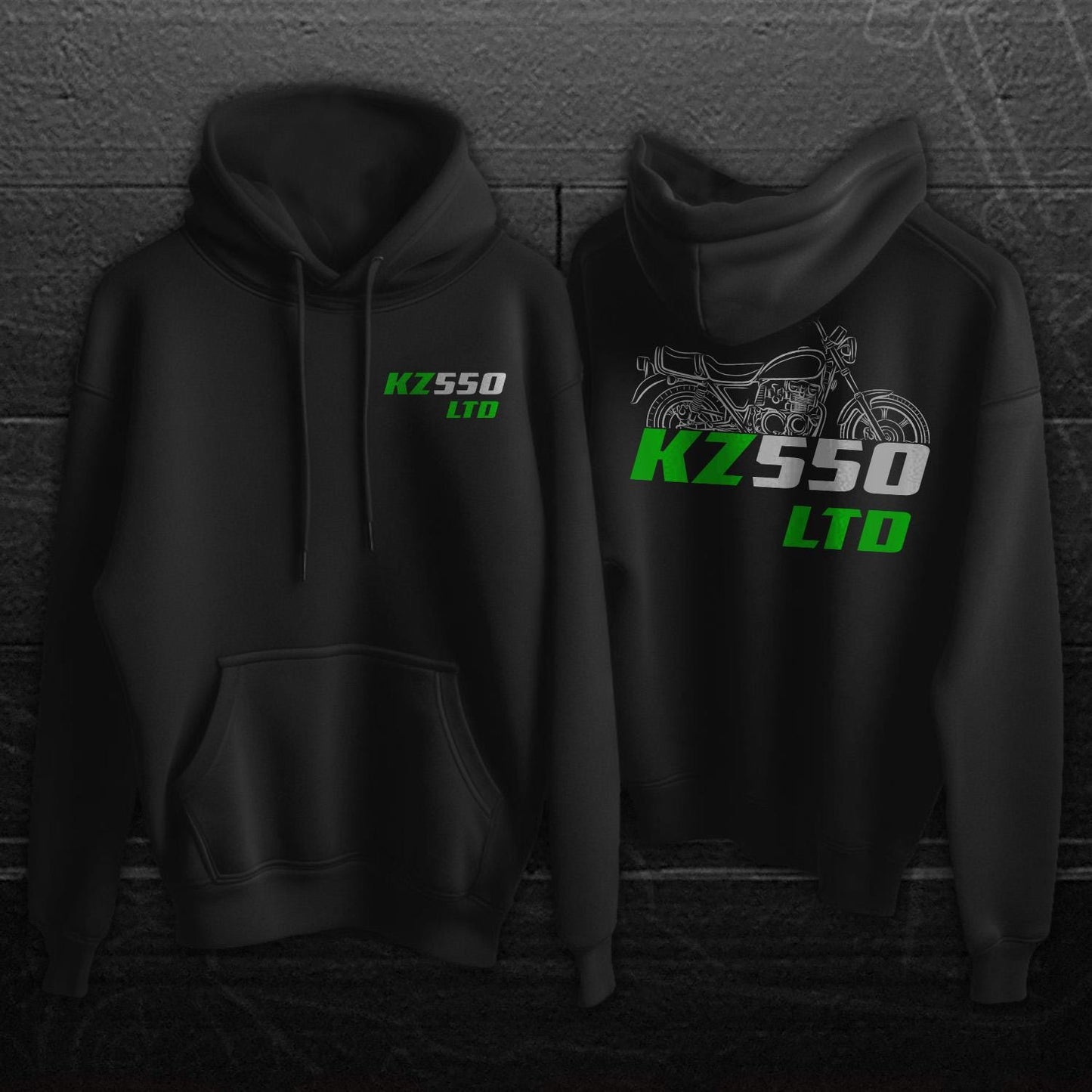 Kawasaki Z550 & KZ550 LTD Inspired Hoodie - Motorcycle Sweatshirt for Riders