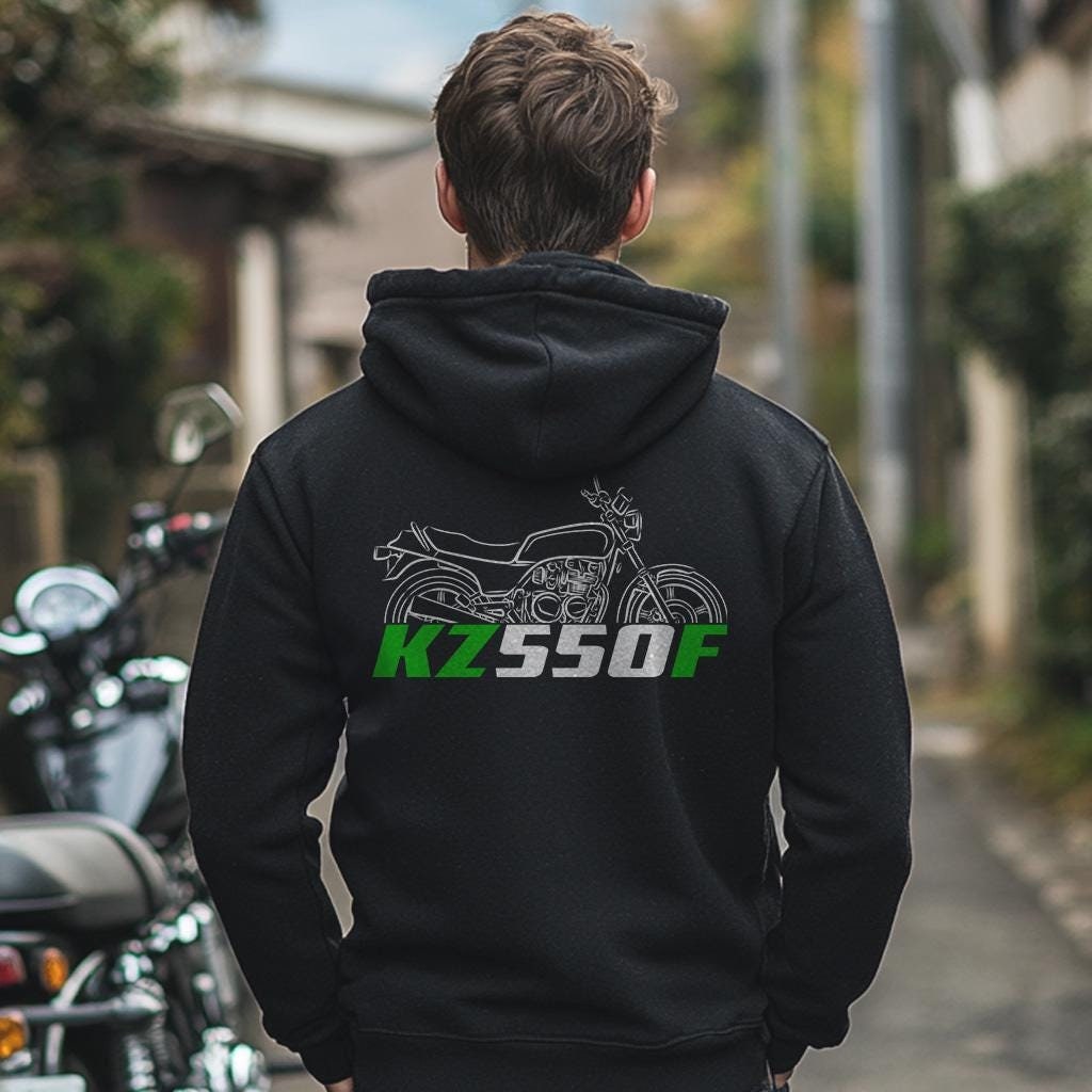 Kawasaki Z550 & KZ550 F Inspired Hoodie - Motorcycle Sweatshirt for Riders