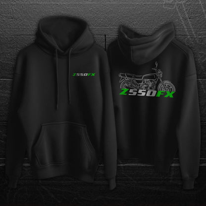Kawasaki Z550 & KZ550 FX Inspired Hoodie - Motorcycle Sweatshirt for Riders