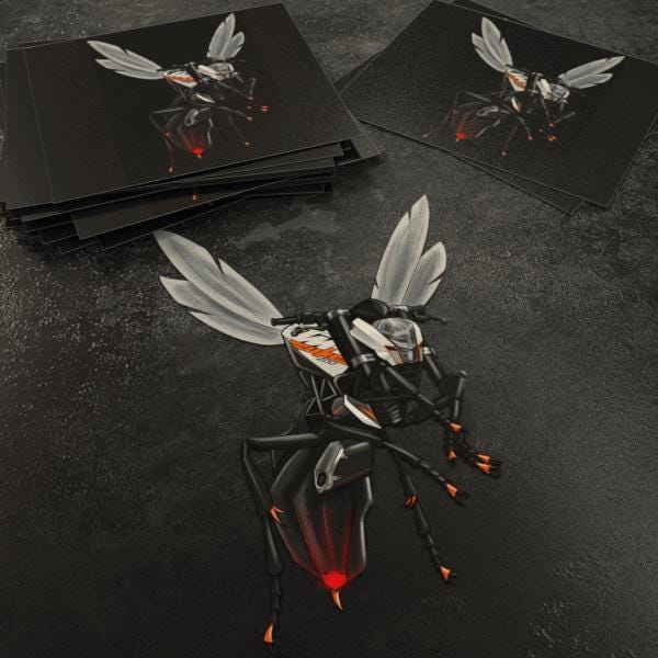 KTM Duke 200 Inspired Stickers - Set of 3 Motorcycle Decals