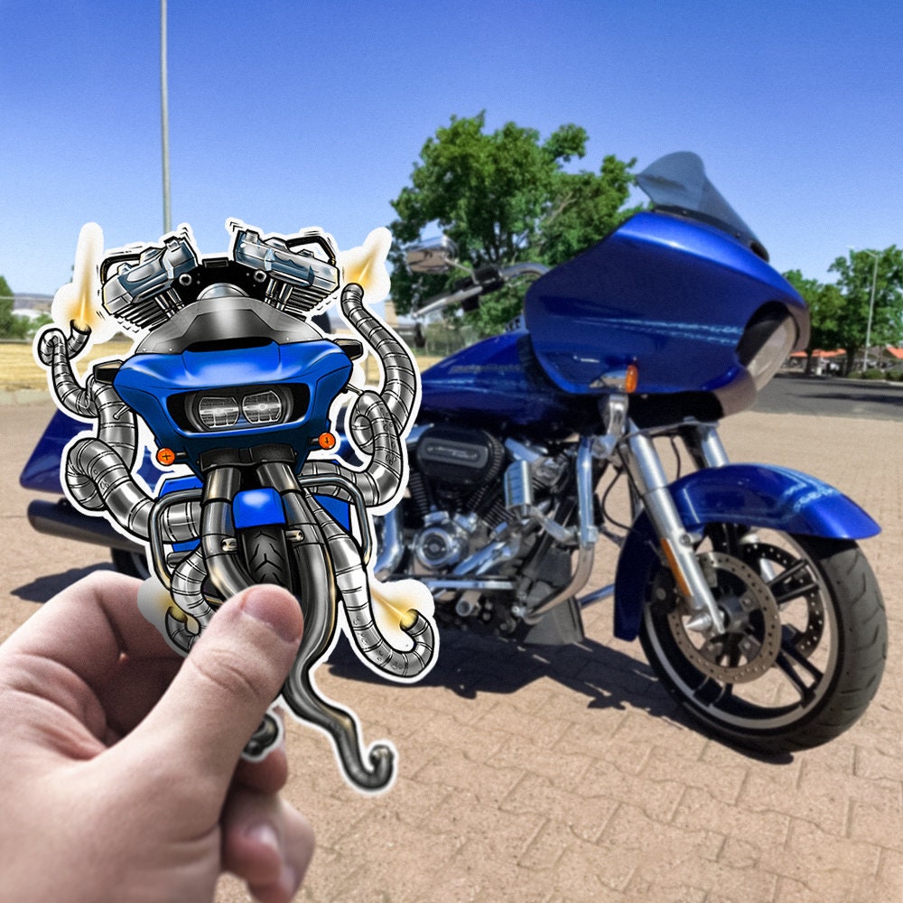 Harley Road Glide Stickers - Set of 3 Biker Motorcycle Decals