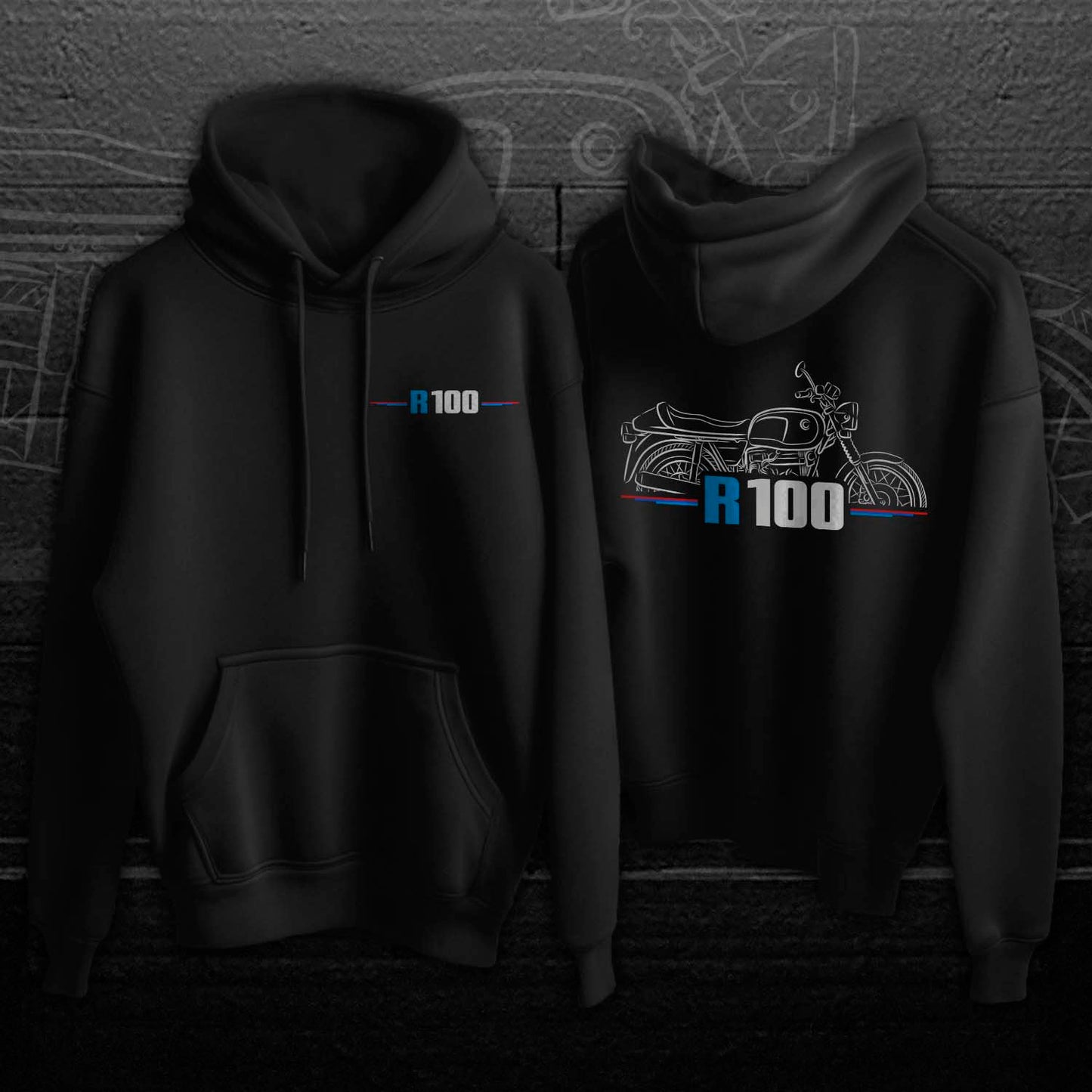 BMW R100 Hoodie - Motorcycle Sweatshirt for Motorrad Riders
