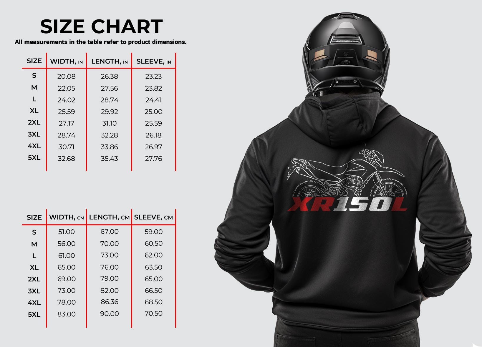 Honda XR150L Inspired Hoodie - Motorcycle Sweatshirt for Riders