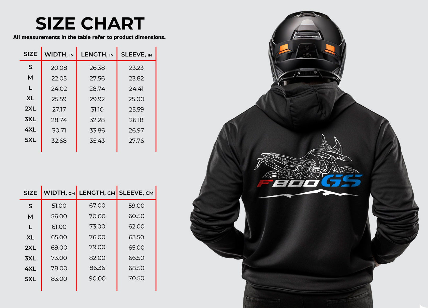 BMW F800 GS Hoodie - Motorcycle Sweatshirt for Riders