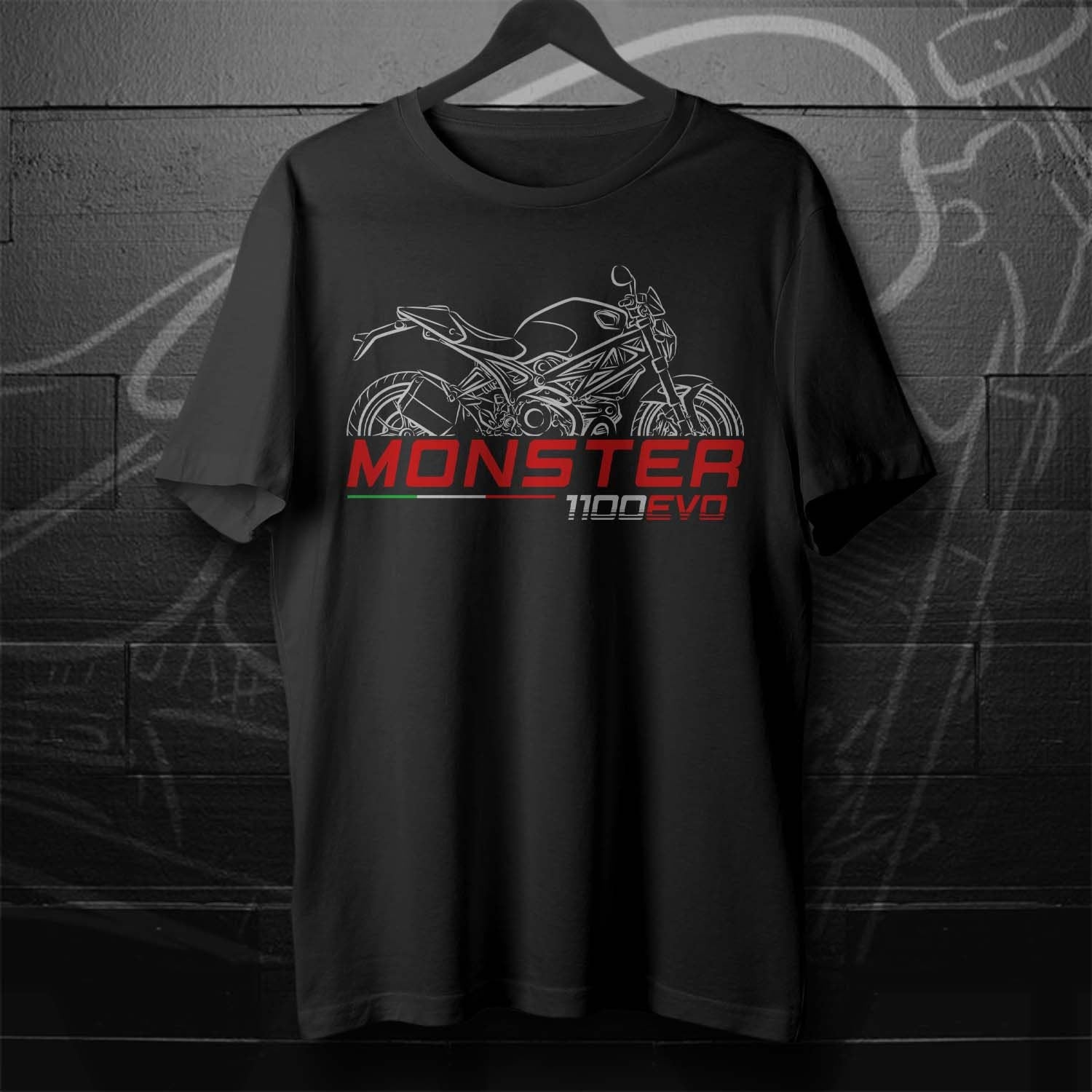 Ducati Monster 1100 EVO Inspired T-Shirt - Motorcycle Tee Shirt for Riders