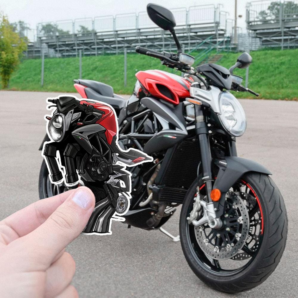 MV Agusta Brutale 800 Inspired Stickers - Set of 3 Biker Motorcycle Decals
