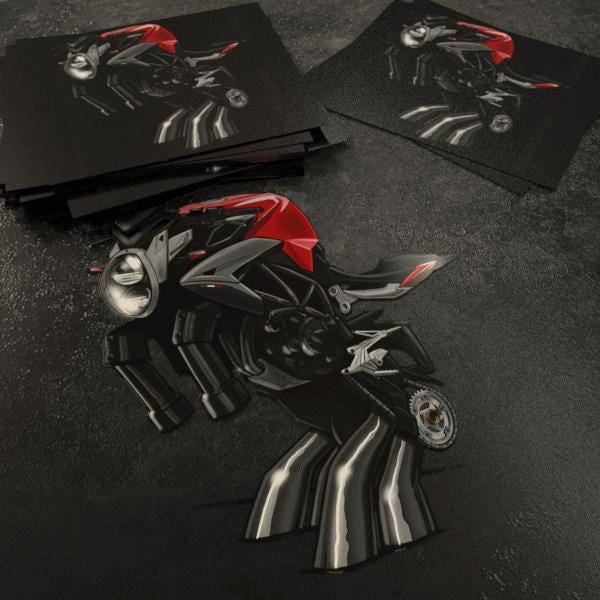 MV Agusta Brutale 800 Inspired Stickers - Set of 3 Biker Motorcycle Decals