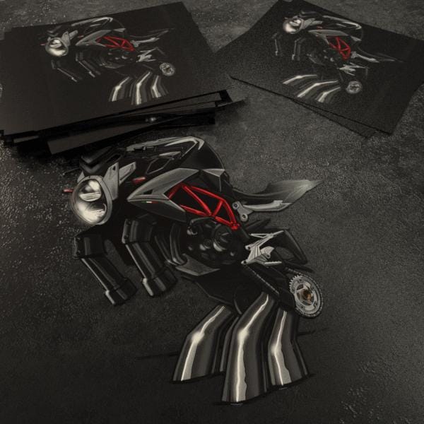 MV Agusta Brutale 800 Inspired Stickers - Set of 3 Biker Motorcycle Decals