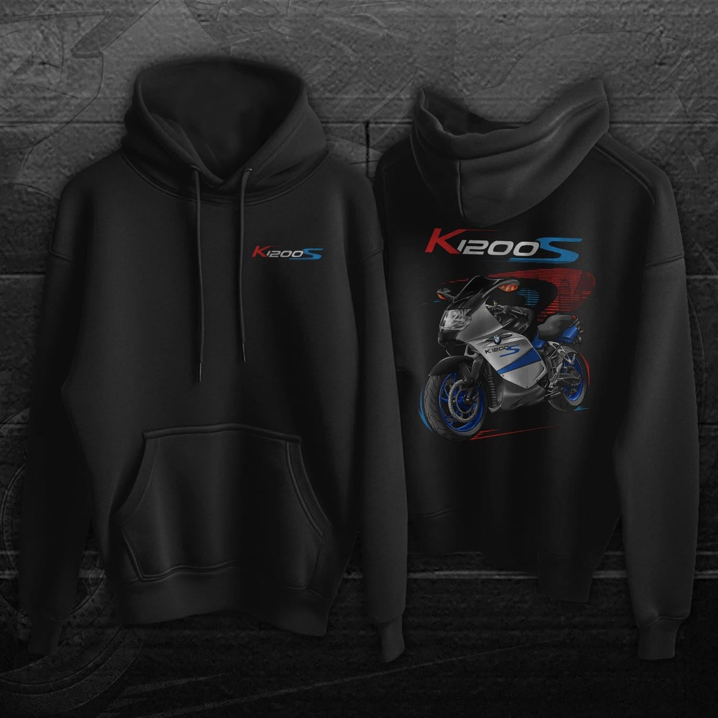 BMW K1200S Inspired Hoodie - Motorcycle Motorrad Sweatshirt