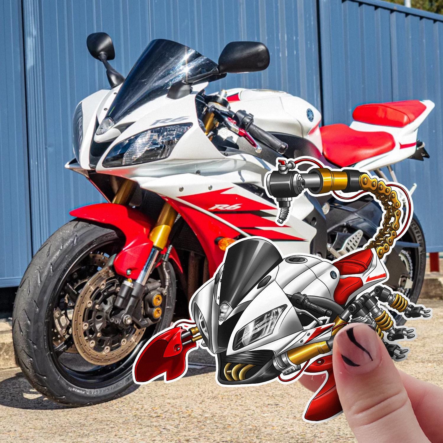 Yamaha YZF-R6 Inspired Stickers - Set of 3 Motorcycle Decals