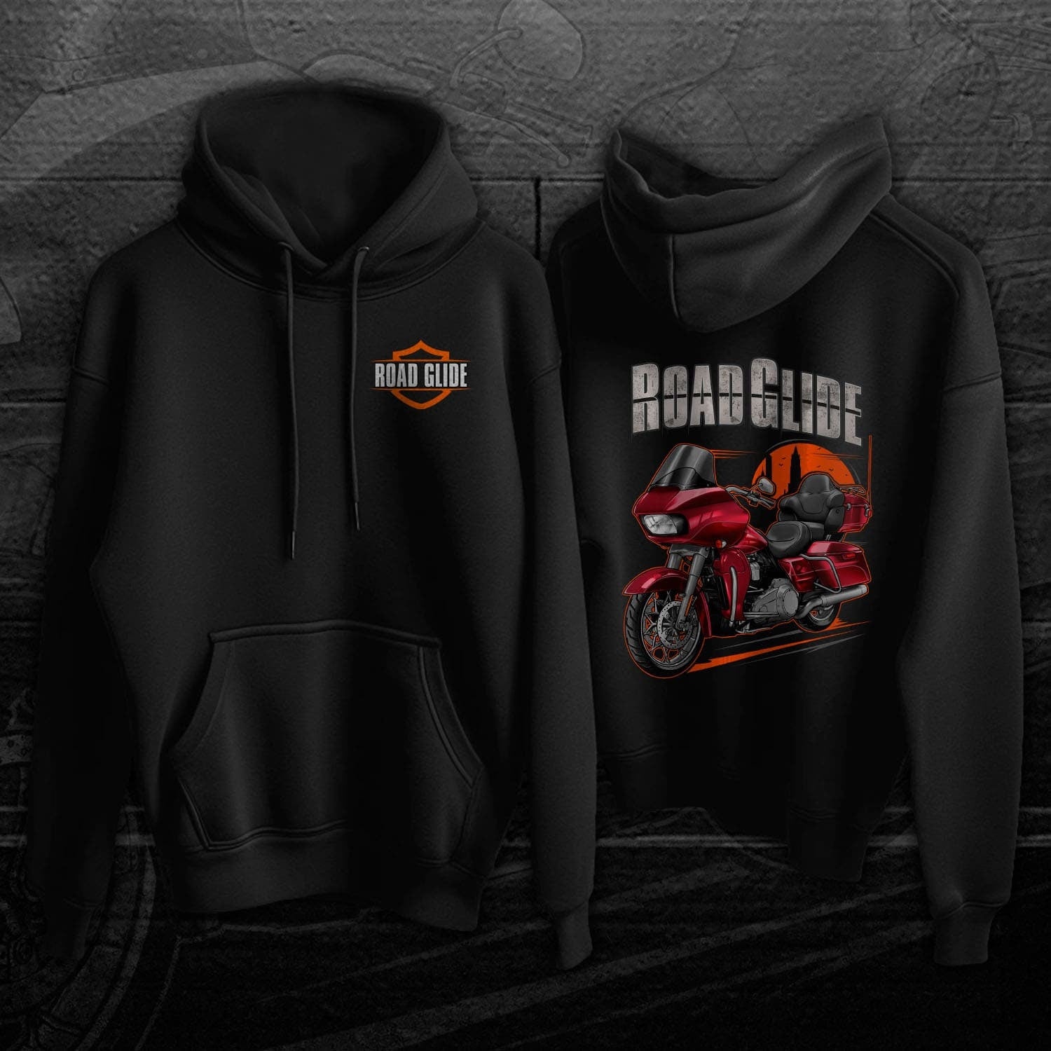 Harley Road Glide Ultra FLTRU 2016 - 2017 Hoodie - Biker Motorcycle Sweatshirt