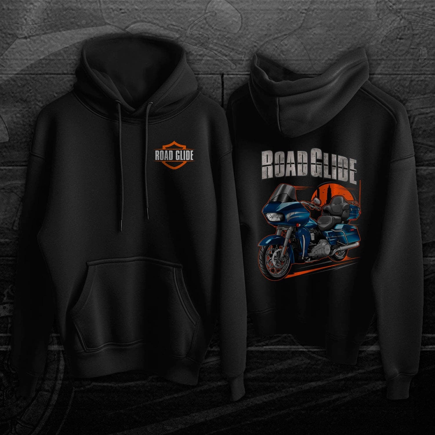 Harley Road Glide Ultra FLTRU 2016 - 2017 Hoodie - Biker Motorcycle Sweatshirt