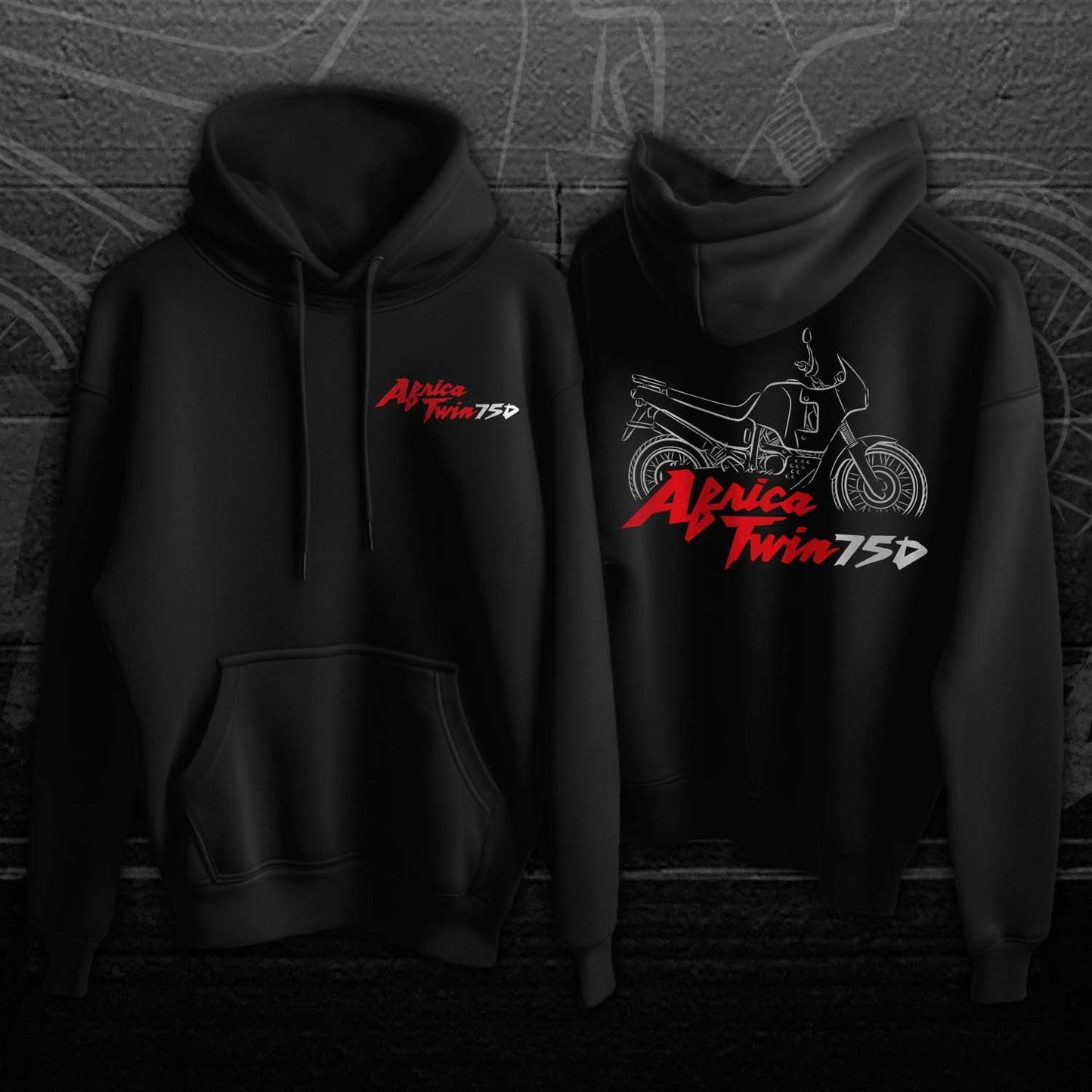 Honda XRV750 Africa Twin Hoodie - Motorcycle Sweatshirt for ADV Riders