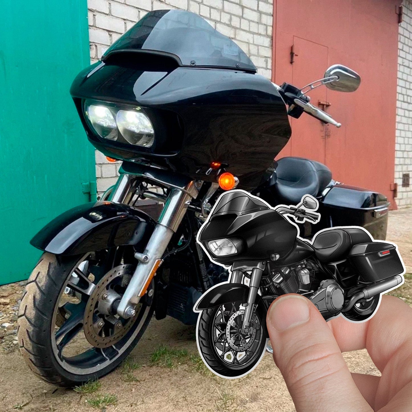 Harley Road Glide FLTRX Stickers - Set of 3 Motorcycle Decals for Bikers