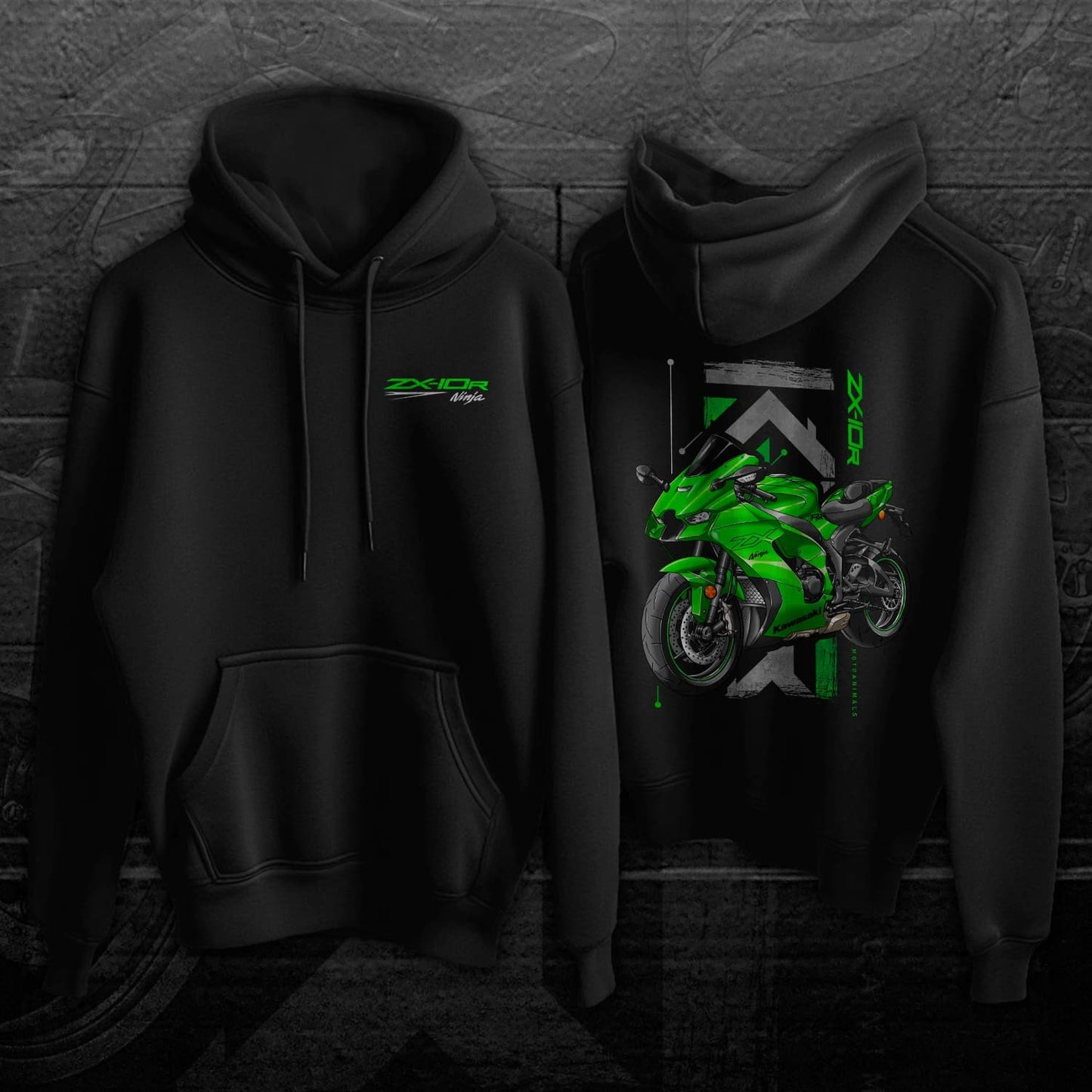 Kawasaki ZX-10R 2023-24 Hoodie - Motorcycle Sweatshirt for Riders